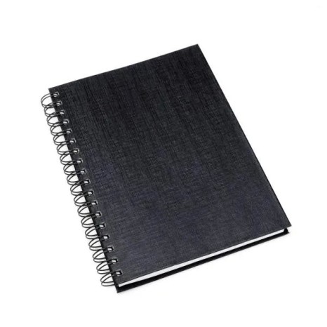 Caderno Pautado com Wire-O Preto 23,5X18cm 100 Fls Personalizado