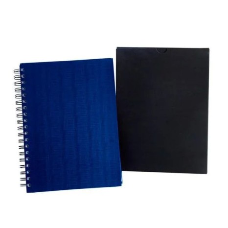 Caderno Pautado com Wire-O Azul 23,5X18cm 100 Fls Personalizado