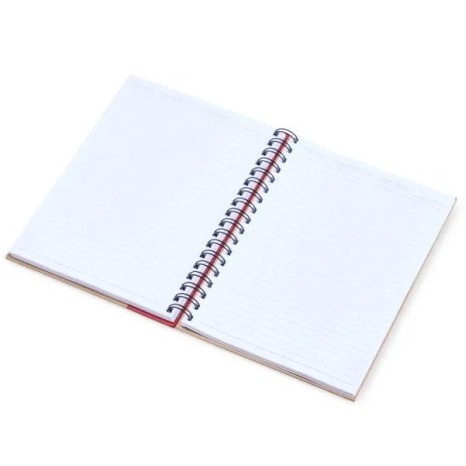 Caderno Pautado com Wire-O 23X18cm Bege/Vermelho Personalizado