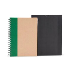 Caderno Pautado com Wire-O 23X18cm Bege/Verde Personalizado