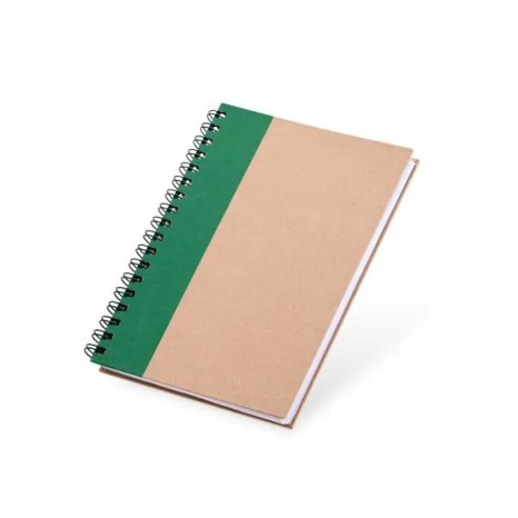 Caderno Pautado com Wire-O 23X18cm Bege/Verde Personalizado