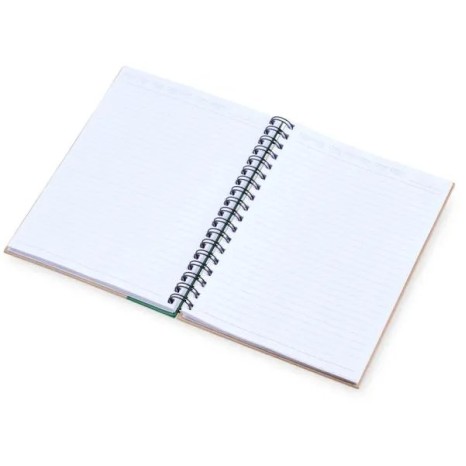 Caderno Pautado com Wire-O 23X18cm Bege/Verde Personalizado