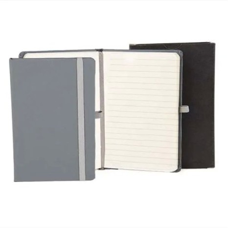 Caderneta com Pauta Cinza 9,5X15,5 cm Personalizada