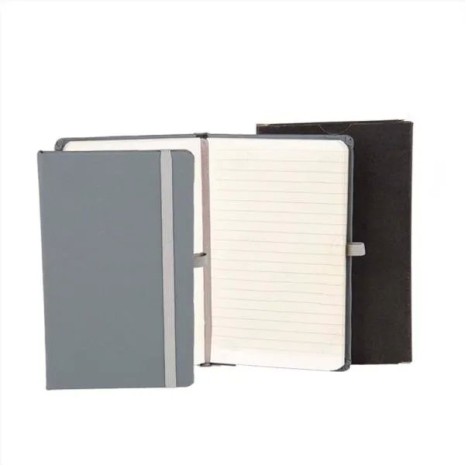 Caderneta com Pauta Cinza 12,2X17 cm Personalizada