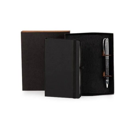 Caderneta para Anotações com Caneta Preta Personalizada