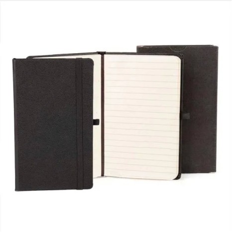 Caderneta com Pauta Preto 14X21 cm Personalizada
