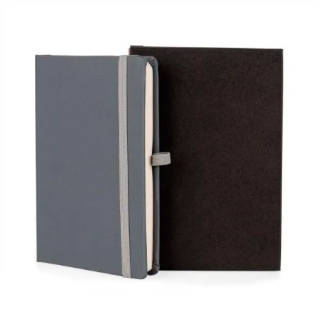Caderneta com Pauta Cinza 14X21 cm Personalizada