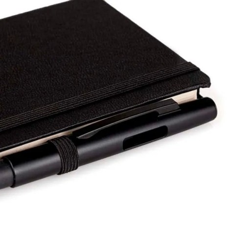 Caderneta Sem Pauta Preto 14X21 cm Personalizada