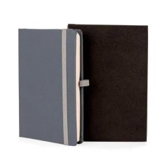 Caderneta Sem Pauta Cinza 14X21 cm Personalizada