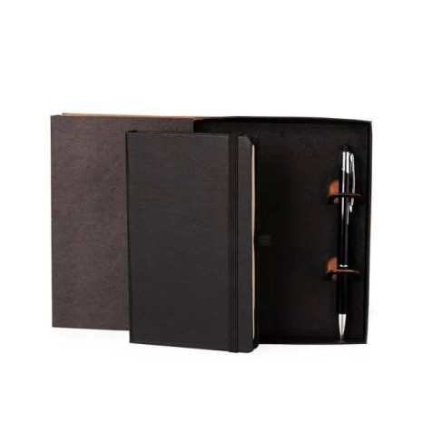 Caderneta para Anotações com Caneta Preta Personalizada