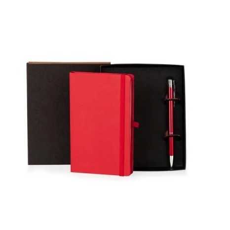 Caderneta para Anotações com Caneta Vermelha Personalizada