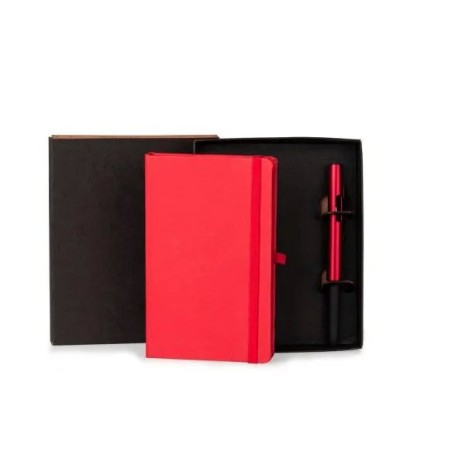 Caderneta para Anotações com Caneta Vermelha Personalizada