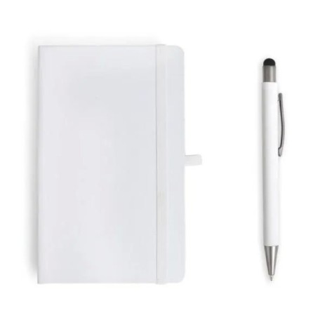 Caderneta para Anotações com Caneta Branca Personalizada