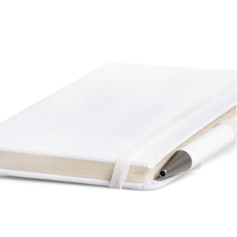Caderneta para Anotações com Caneta Branca Personalizada