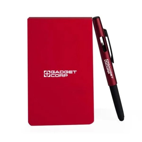 Bloco para Anotações com Caneta Vermelho Personalizado