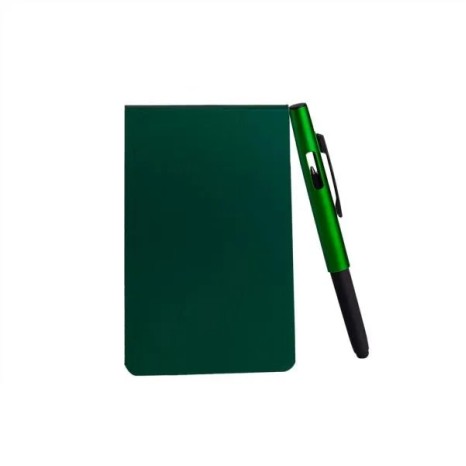 Bloco para Anotações com Caneta Verde Personalizado