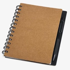 Caderno Espiral com Capa Dura e Caneta Reciclados Personalizado