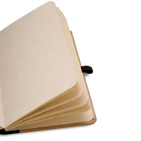 Caderneta Sem Pauta 9,5X15,5 cm Bege/Preto Personalizada