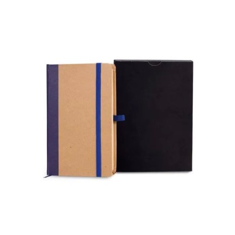 Caderneta Sem Pauta 9,5X15,5 cm Bege/Azul Personalizada