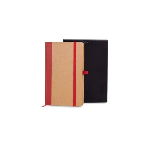 Caderneta Sem Pauta 9,5X15,5 cm Bege/Vermelho Personalizada