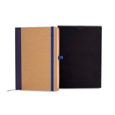 Caderneta Sem Pauta 12,2X17cm Bege/Azul Personalizada