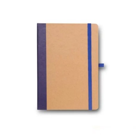 Caderneta Sem Pauta 12,2X17cm Bege/Azul Personalizada