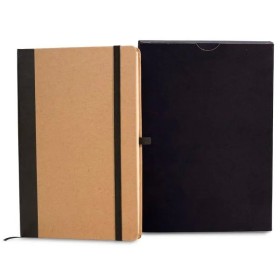 Caderneta Sem Pauta 14X21cm Bege/Preto Personalizada