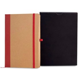 Caderneta Sem Pauta 14X21cm Bege/Vermelho Personalizada