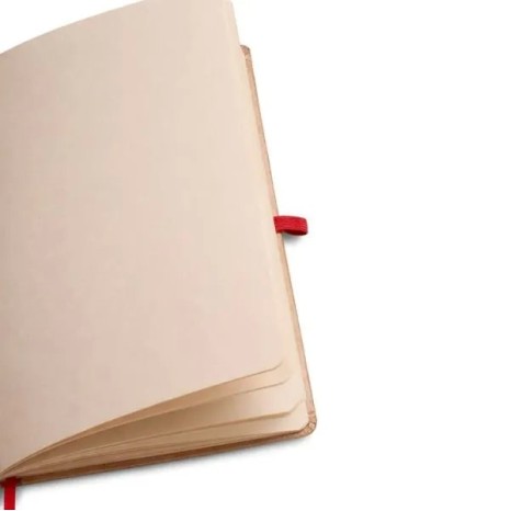 Caderneta Sem Pauta 14X21cm Bege/Vermelho Personalizada