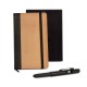 Caderneta para Anotações com Caneta Bege/Preto Personalizada