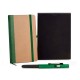 Caderneta para Anotações com Caneta Bege/Verde Personalizada