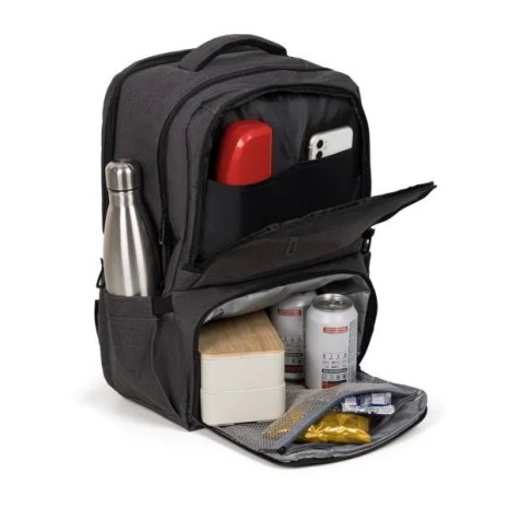 Mochila com Bolso Térmico em Rpet Cinza Escuro 24L Personalizado