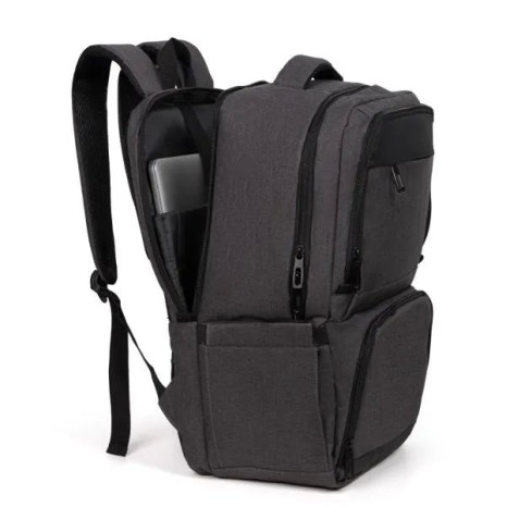 Mochila com Bolso Térmico em Rpet Cinza Escuro 24L Personalizado