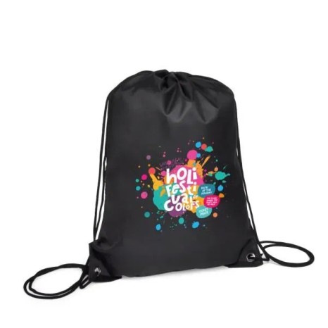 Mochila Sacola em Nylon 190D Preta 42X32cm Personalizado