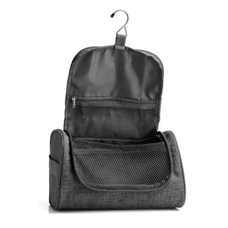 Necessaire em Poliéster 300D com Gancho Melange Cinza Personalizado