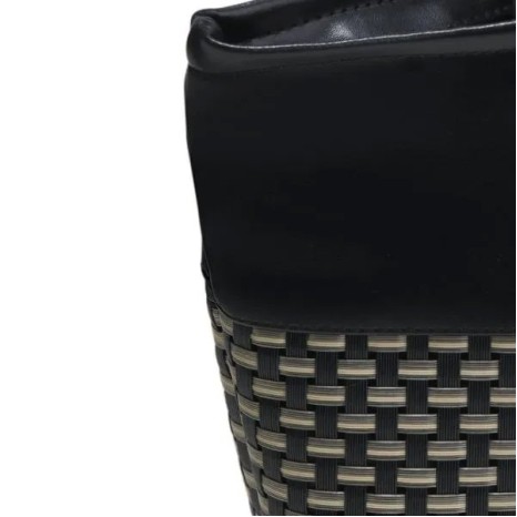 Necessaire em PVC e Couro Sintético Preto/Xadrez Personalizado