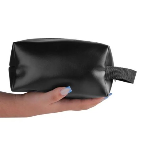 Necessaire com Alça em Material Sintético Preta Personalizado