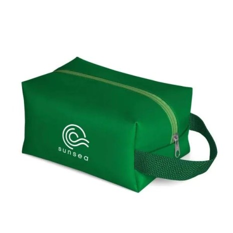 Necessaire com Alça em Material Sintético Verde Personalizado