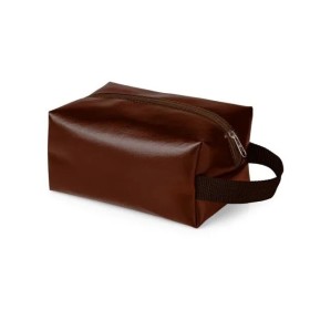 Necessaire com Alça em Material Sintético Marrom Personalizado