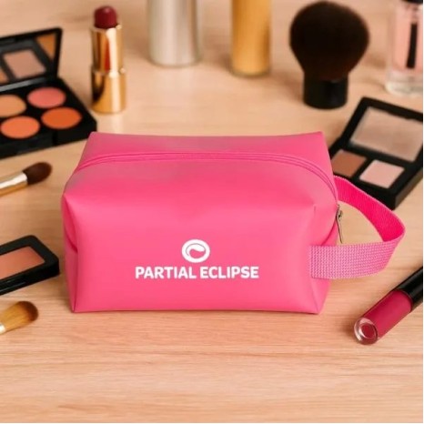 Necessaire com Alça em Material Sintético Rosa Personalizado