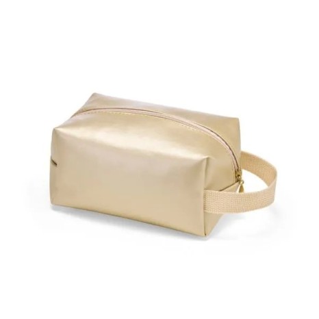 Necessaire com Alça em Material Sintético Champanhe Personalizado