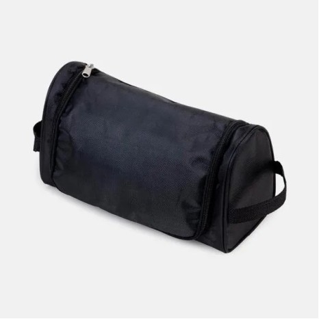 Necessaire Preta em Microfibra com Gancho Personalizado