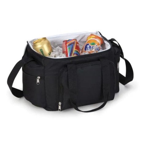 Bolsa Térmica Preta em Polyester 600D, 300D e Peva 15L Personalizado
