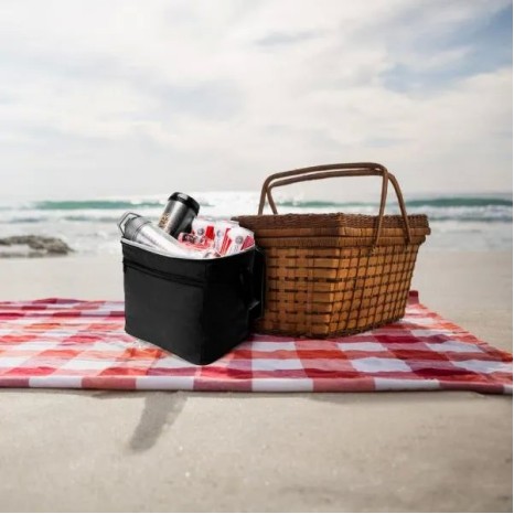 Bolsa Térmica Preta em Polyester 600D/Peva 27X20X25cm Personalizado