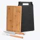 Conjunto para Churrasco em Bambu / Madeira / Inox Texas 3 Pçs Personalizado