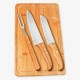 Conjunto para Churrasco em Bambu / Madeira / Inox Texas 4 Pçs Personalizado