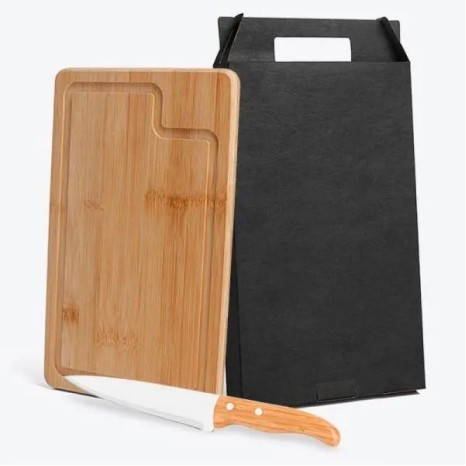 Conjunto para Churrasco em Bambu/Inox Dallas 2 Pçs Personalizado