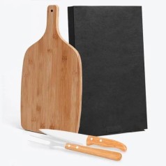 Conjunto para Cozinha em Bambu / Madeira / Inox 3 Pçs Personalizado