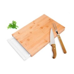 Conjunto P / Cozinha em Bambu / Madeira / Inox / Polipropileno 4 Pçs Personalizado