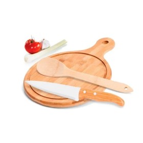 Conjunto para Cozinha em Bambu / Inox 3 Pçs Personalizado